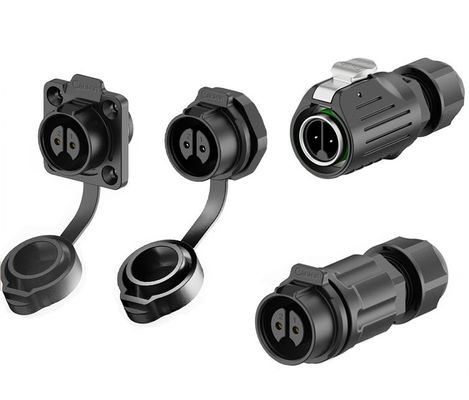 kopen 2-pins LP-serie waterdichte stroomconnector IP68 PA66 20A 500V online vervaardiging