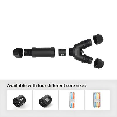 kopen M25T Port 2Pin Waterproof Connector 1 in 2 out Feed Through Splitter online vervaardiging