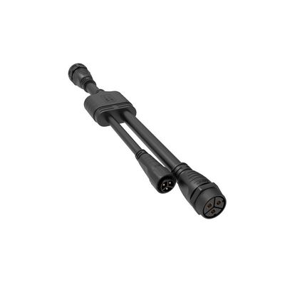 M16 IP68 Waterdichte Mannelijke Vrouwelijke Connector met 15A Nominale Stroom en Y-Type Eén Uit Twee Parallel Ontwerp voor Micro-omvormers