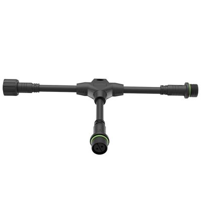 M18 Waterdichte Kabelconnector T-Type Drie-weg met IP68-classificatie en PA66 Nylon voor Solarverlichting