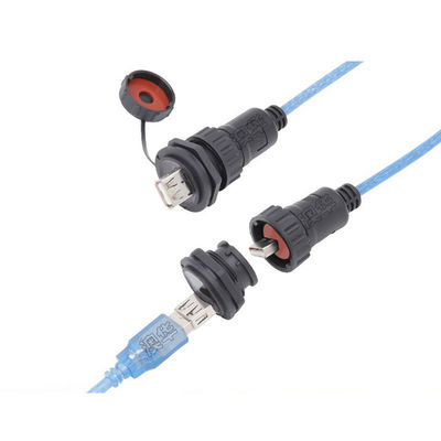 IP67 waterdicht UV-bestand RJ45-paneeltype signaalconnector met een hoek van 90 graden voor gebruik in het buitenleven