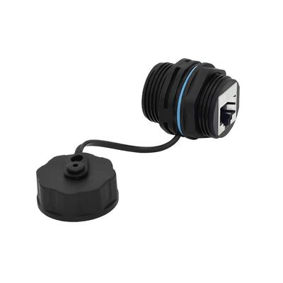 M23 RJ45 waterdichte connector met IP67-classificatie, 125V werkspanning en PA66 nylonmateriaal voor paneelmontage