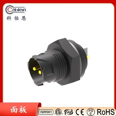 P12 Achterste mannelijke pin waterdicht paneel montage connector draad gespannen 3 4 kern stopcontact