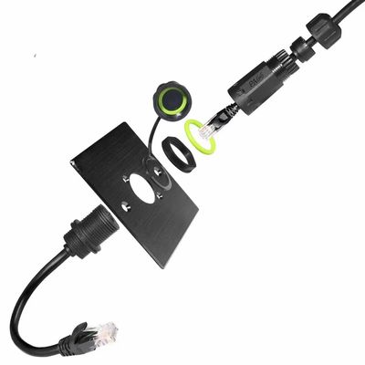 1.5A Maximale stroomclassificatie RJ45 waterdichte connector met 1000MHz-transmissiesnelheid en IP67 waterdichtheid